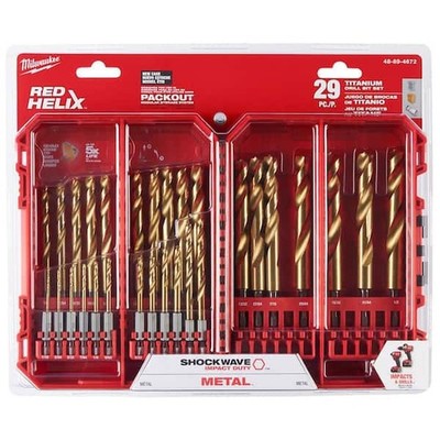 Milwaukee Tool 48-89-4672 SHOCKWAV Impact Duty RED HELIX Titanium Drill 29PC