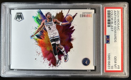 2024-25 Panini Mosaic Anthony Edwards Color Blast #8 Timberwolves PSA 10