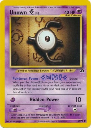 Pokemon Card - Neo Discovery 67/75 - UNOWN [E] (common) - NM | eBay