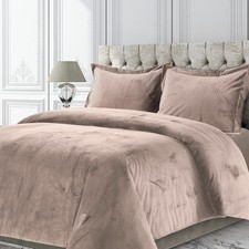 Velvet Duvet Cover Queen Oversized 3 Piece Set with 2 Shams, 260-GSM Luxury P...
