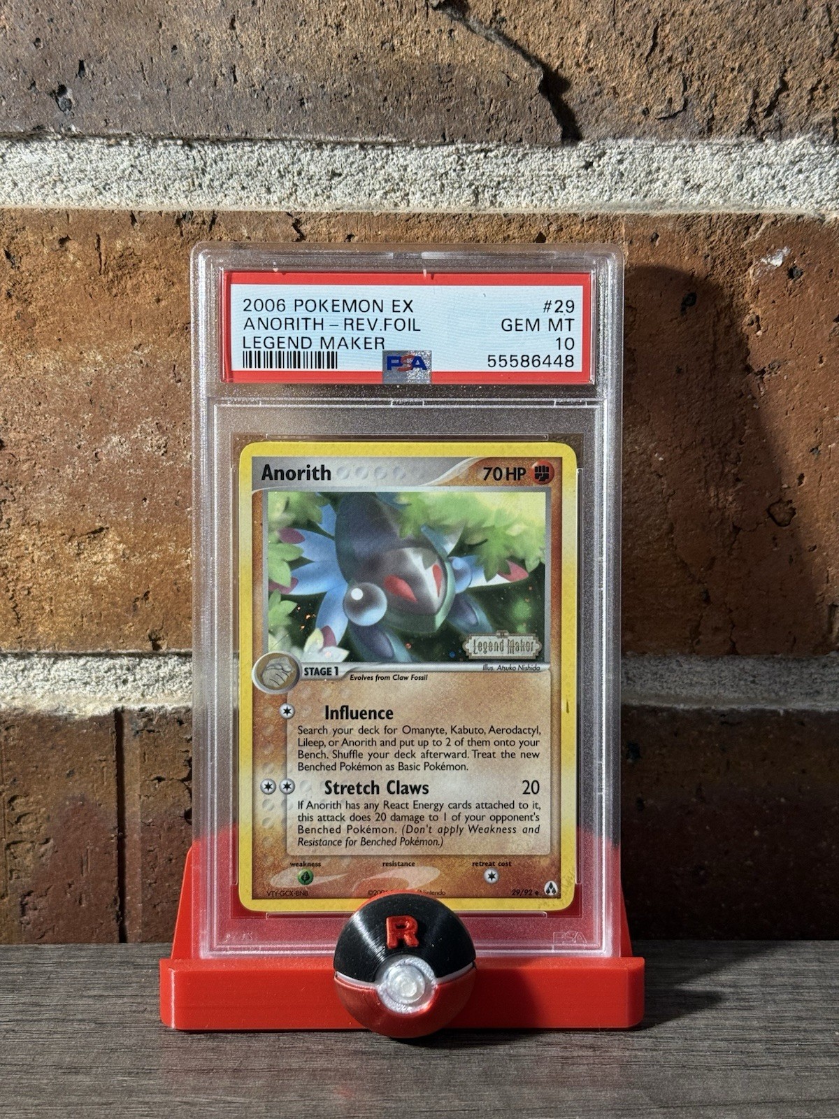 Pokemon 2006 Anorith #29 Legend Maker Reverse Holo PSA 10 POP 21