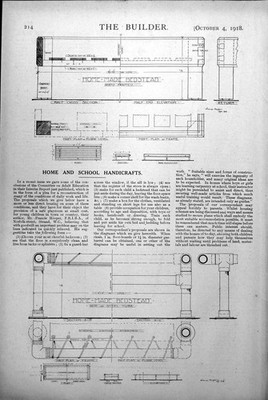 Alter Druck Haus Schule Handarbeit hausgemachtes Bettgestell Pläne Holz Eisen 1918 20.
