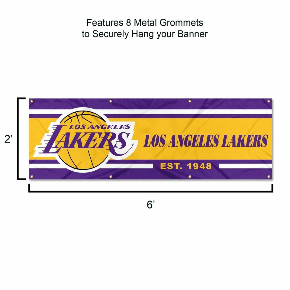 Los Angeles Lakers Flag/Banner with 2x6 ft - Image 2 of 4