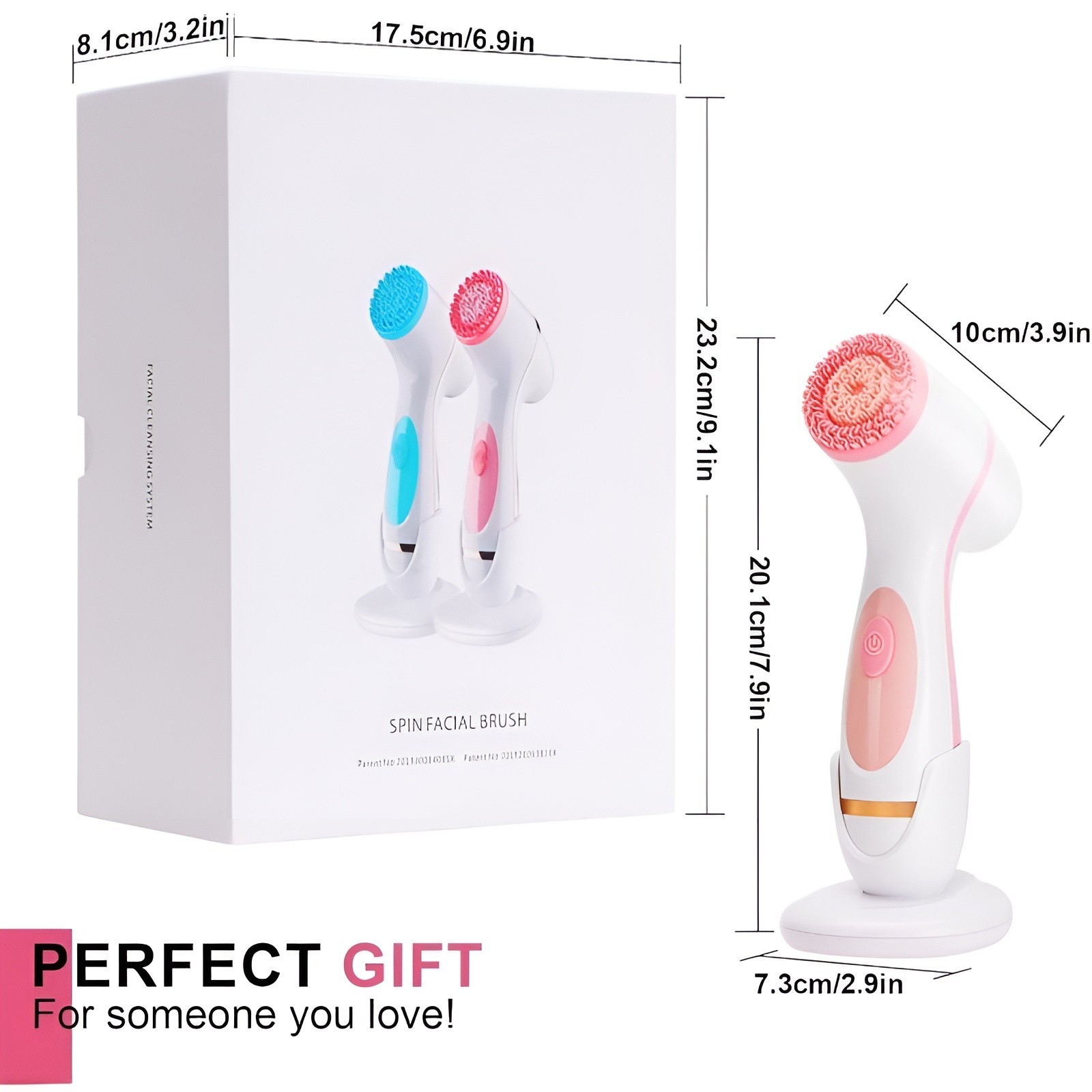 Sonic Facial Skin Cleansing Brush Deep Clean Electric Face Scrubber, Luxury Gift