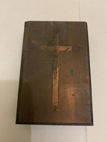 Antique Religious Scene Letterpress Printing Block Jesus on Cross | eBay