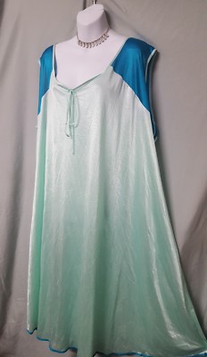 Daphne Grey  GREEN NIGHTGOWN Calf  SLEEVELESS Plus Size 4X 66'' BUST