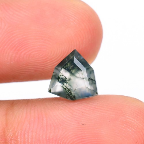 Top Quality Mossy Agate Faceted Treforze Shape 8X8mm Loose Rare Gemstone 1.5 Ct. - Picture 3 of 3