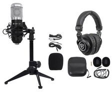 Rockville PC Gaming Streaming Twitch Bundle w/RCM01 Microphone Headphones Tripod