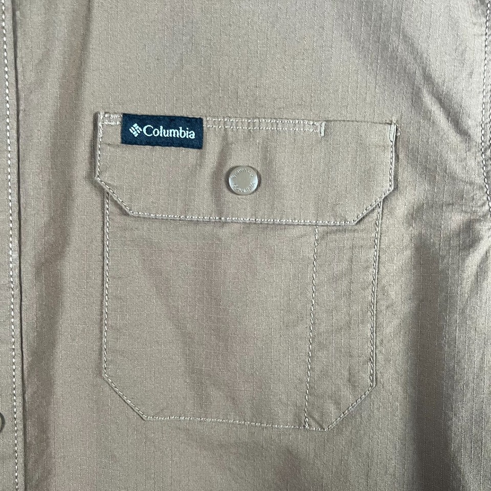 Columbia Men's Brown Collared Landroamer Lined Holiday Gift Shirt