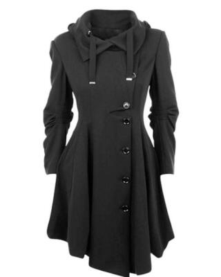 Women's Steampunk Vintage Business Victorian Swallow Tail Goth Long Trench Coat