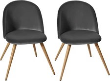 Modern Set of 2 Dining Chairs Mid Century Modern Accent Velvet Upholstered Leisu