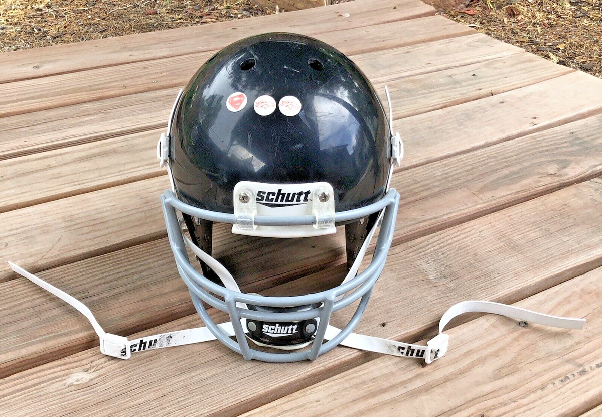 Read* Schutt Air Standard II Football Helmet Youth Med Blk/Gry Broncos Logo  | eBay
