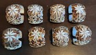 Vintage Mid Century Real Leopard Tiger Cowrie Carved Shell 5 Napkin Ring Holders