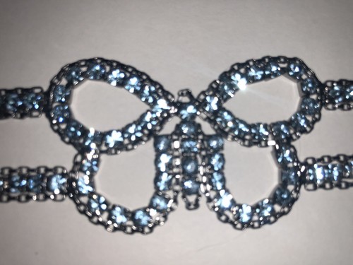 Coach blau Strass Schmetterling Armband 7" - Bild 4 von 4