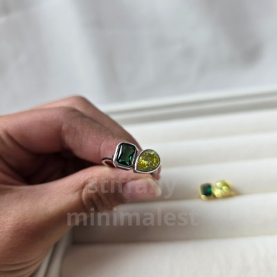 anillo plata de ley 925 chapado en oro blanco para mujer.