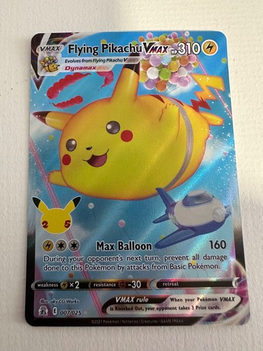 Pokemon Karte Fliegendes Pikachu VMAX 007/025 Celebrations Holo