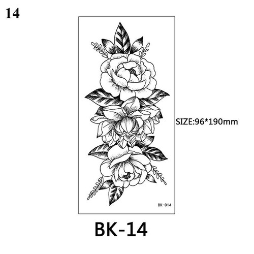 Tatuajes temporales de flor de rosa tatuaje pegatina falsa impermeable tatuaje cuerpo brazo arte - Imagen 76 de 80