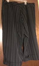 Women  s Size 22W Black Stripe MKM Crop Pants 44  Waist Rayon Spandex Inseam 21