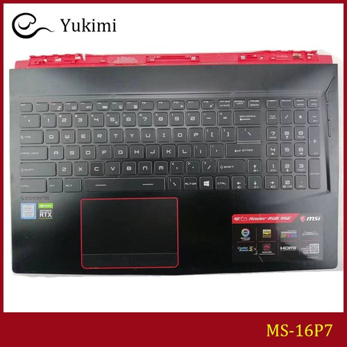 MS-16P7 FOR MSI GE63 8SJ 8SI Black C Shell Upper Palmrest Keyboard Touchpad - Picture 1 of 5