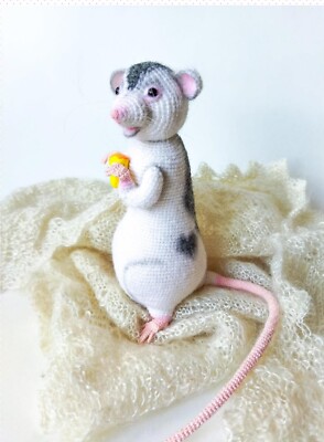 HÄKELANLEITUNG PAPIERKOPIE Lebensechte Kapuzen Ratte Figur Amigurumi Spitze Gewicht 322