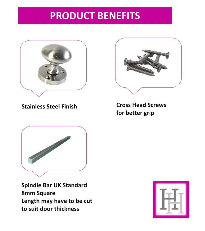 1-7 Sets of SATIN Door Knobs Mortice Door Knob Internal Door Handles & Fittings  - Image 2 of 4