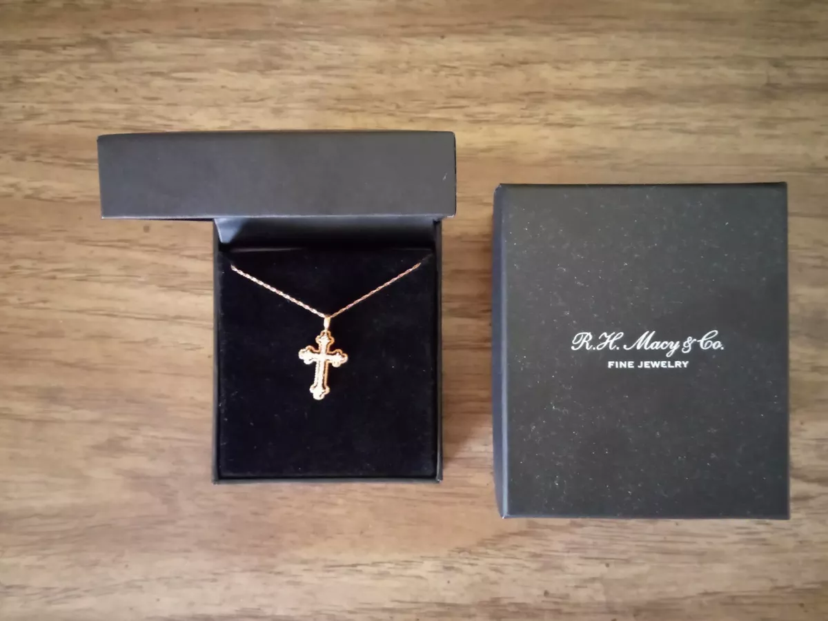 Macys diamond store cross necklace