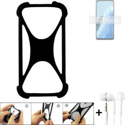 Bumper für Oppo Reno8 Lite 5G Silikon Hülle Softcase + earphones Stoßschutz K