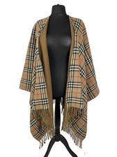 Vintage Burberrys London Nova Check 100% Wool Cape Reversible Burberry One Size