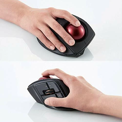 ELECOM Trackball Mouse M-DPT1MRBK 8-Button Wired / Wireless / Bluetooth NEW - Image 3 of 4