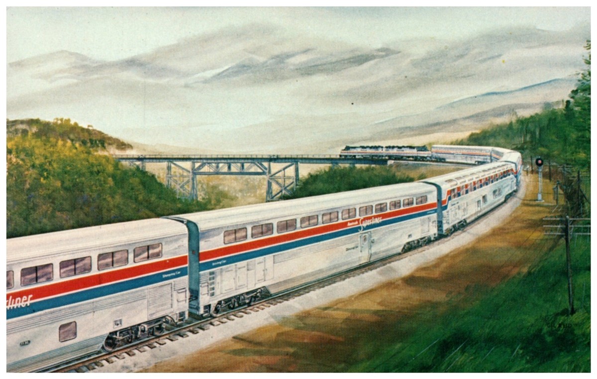 Railroad Train Amtrak Superliner Double Decker