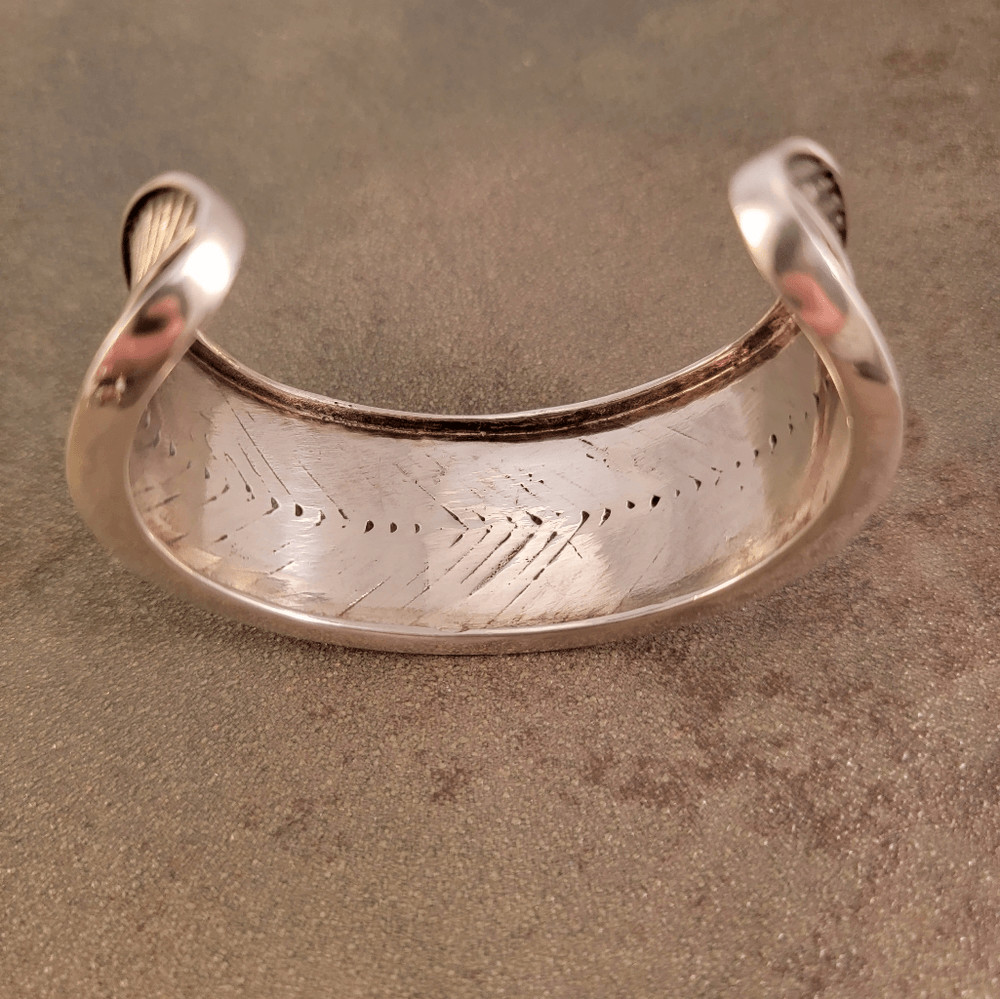 Sterling Artisan Leaf Inspired Cuff Bracelet - image 7