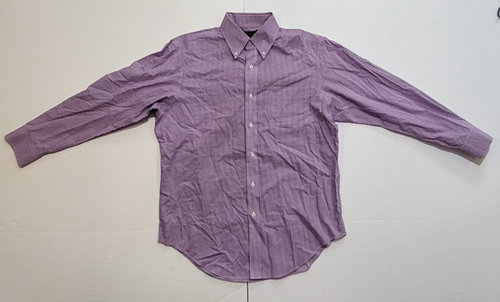 Camisa de vestir Ralph Lauren a cuadros manga larga calce clásico cuello 15,5 32/33 sin planchar - Imagen 1 de 10