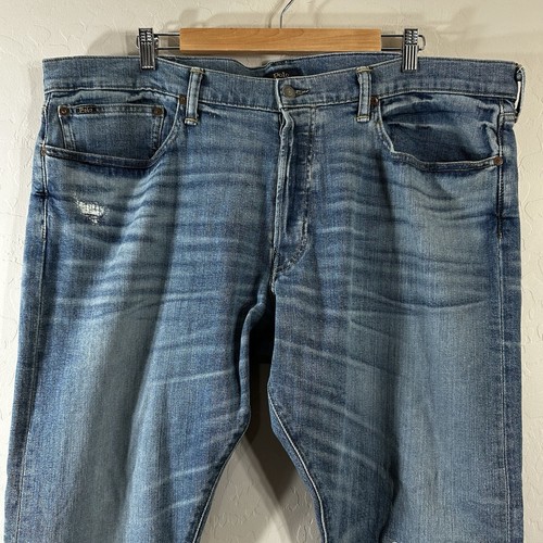 Pantalones de mezclilla Polo Ralph Lauren vintage para hombre lavado medio desgastados talla 40x32 - Imagen 5 de 14