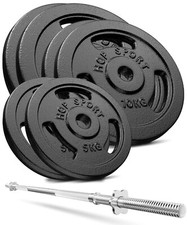 Hop-Sport 69kg Gusseisen Langhantelset Hantel Set Langhantel Stange Gewichte 