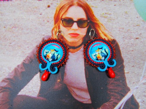 Ohrringe Technik soutache Kunsthandwerk , - Bild 5 von 8