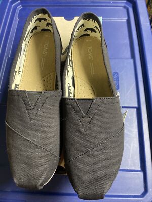 TOMS Classic Alpargatas Women's Black Canvas Shoes Size 10