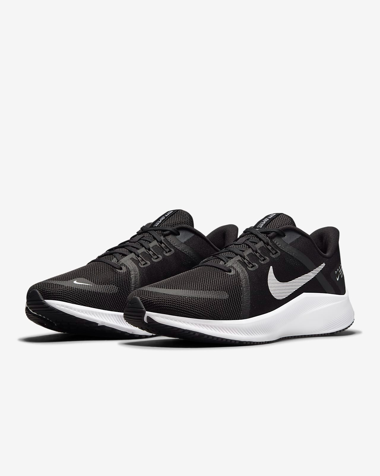 Nike Quest 4 Menu0026#039;s Road Running Shoes Black/White DA1105-006 NEW | eBay