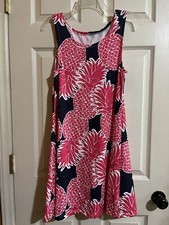 Lolly Wolly Doodle Dress S  Hot Pink Womens Pineapple Sleeveless Sundress