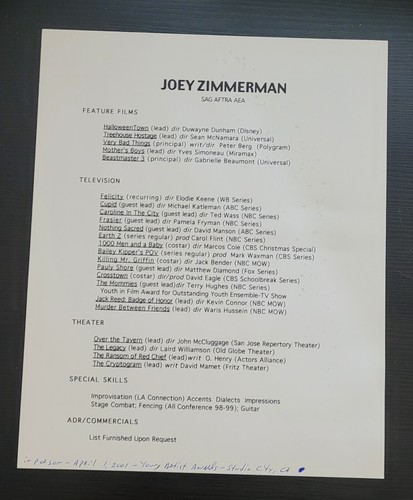 TERRA 2 fantascienza bambino attore Joey Zimmerman star firmato foto autografata vintage - Foto 2 di 2