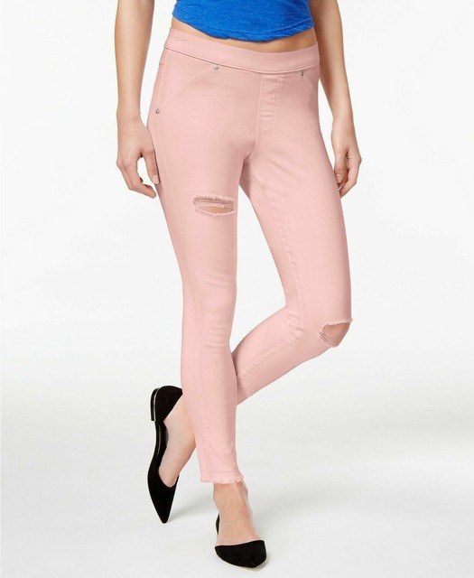 HUE Women's Ripped Knee Denim Leggings 