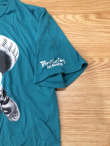 Hola! Mexican Sombrero Photographer T Shirt Revolucion De Sueno Blue Green teal - Picture 5 of 6