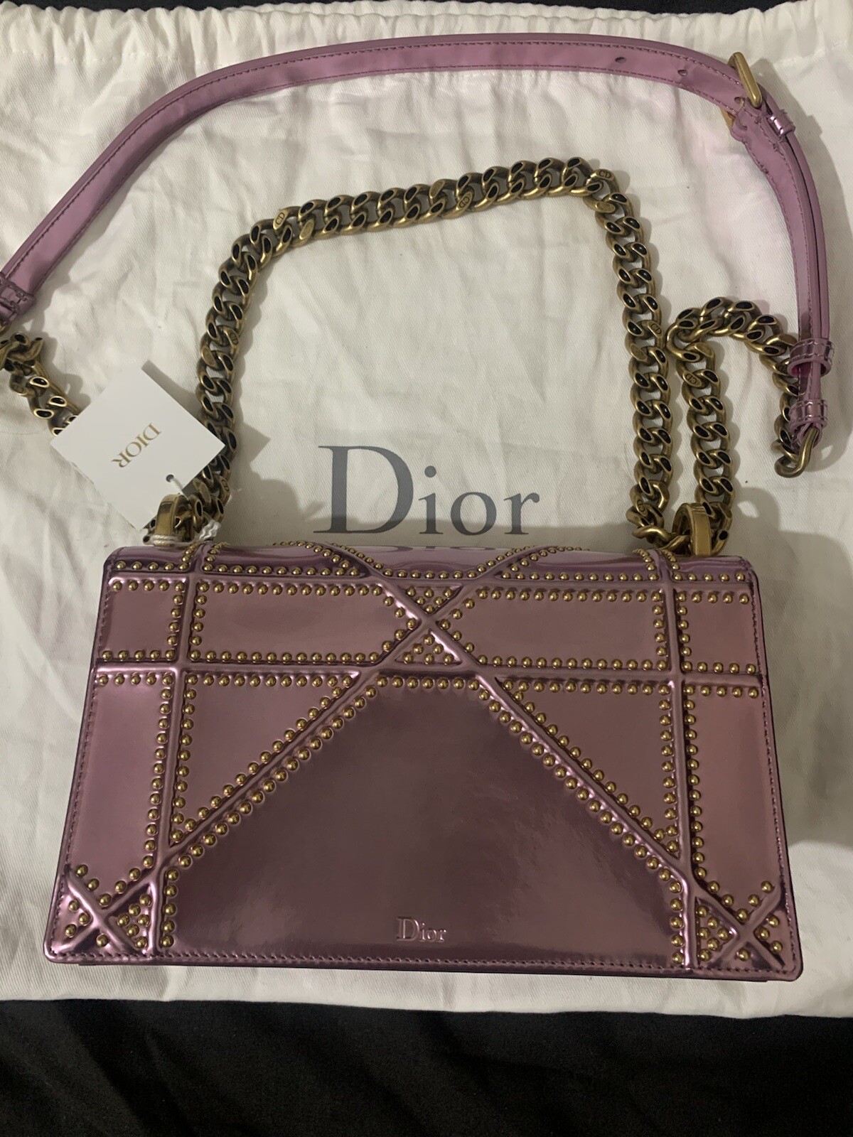 Dior Diorama Mirror Metallic Calfskin Bag Brand New With Box Dustbag RRP £2,600 image 8