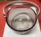 Blenko Glass Pail Basket Hand Blown Art Glass Pink  w Original Tag 1980s