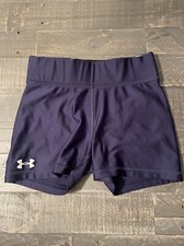 Under Armour Women Navy Shorts Spandex LITTLE RIP AROUND WAISTBAND JH6