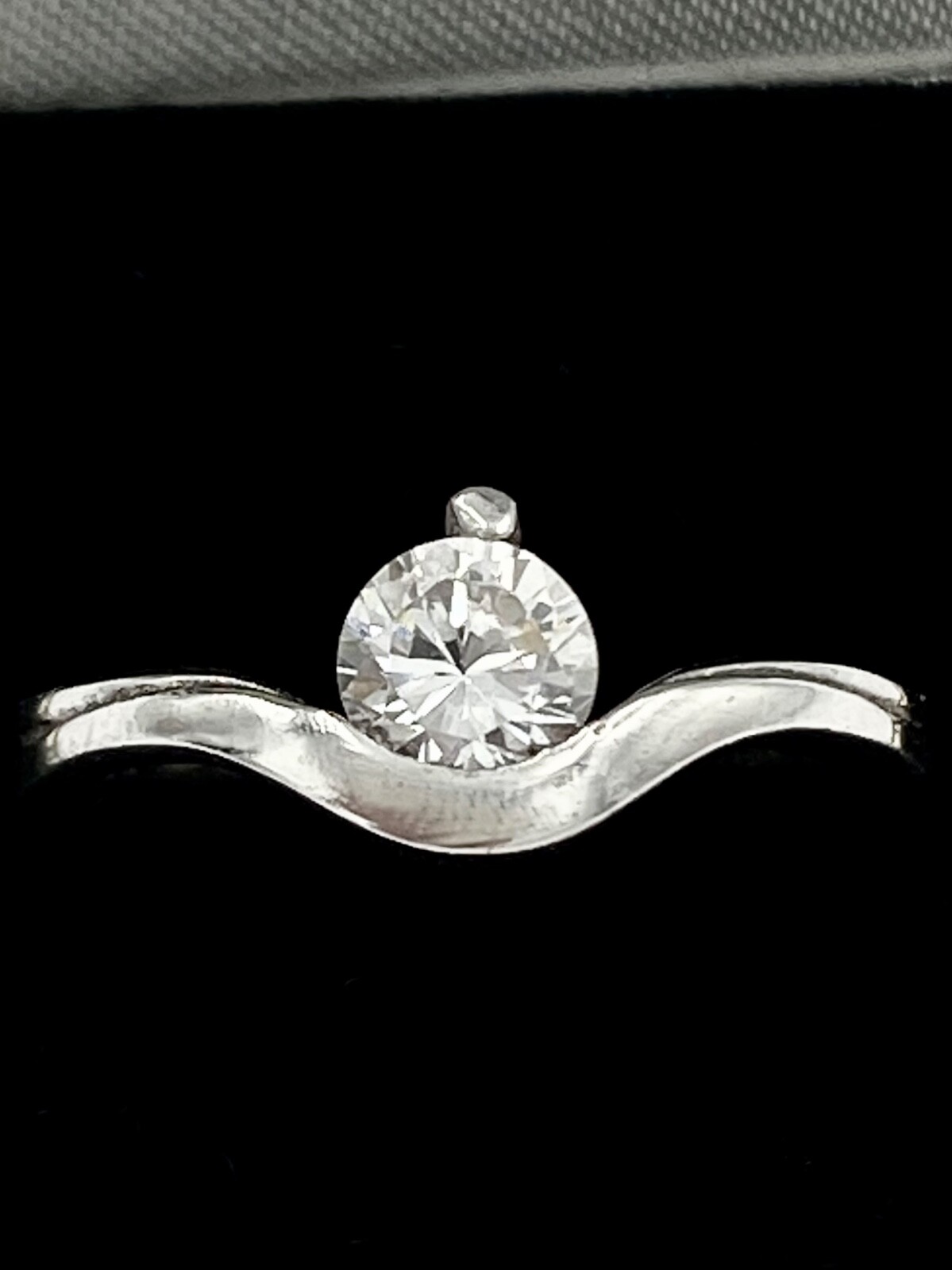 Sterling Silver Solitaire Ring  - Clear Gemstone … - image 3