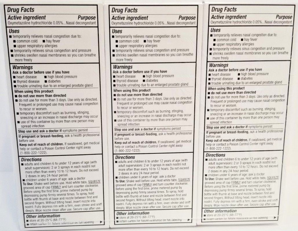 Major Nasal Decongestant Pump Spray 1 oz (6 Pack) Expiration Date 12