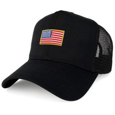 XXL Oversize USA Small Flag Patch Mesh Back Trucker Baseball Cap - FREE SHIPPING