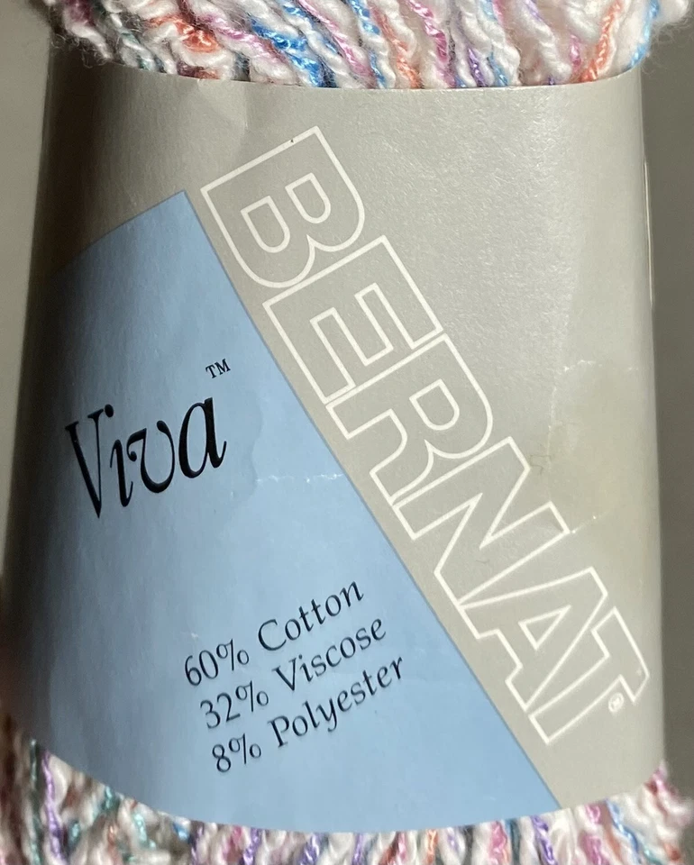 5 ct VTG Bernat Viva Yarn Skeins Pastel Mix 13040 90 yd Cotton Blend 50g 1.75 oz - Image 4 of 4