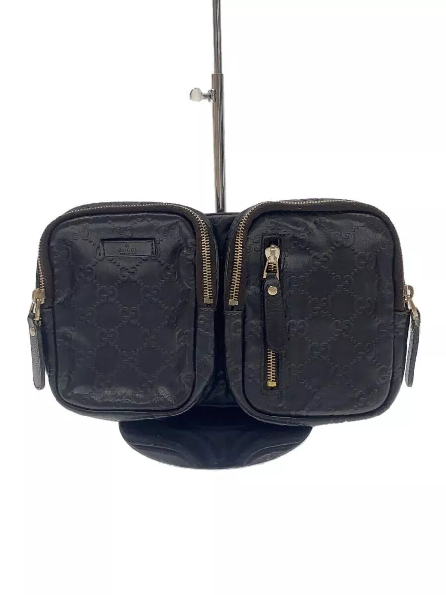 Sac GUCCI GG toile Guccissima taille pochette cuir noir 246417