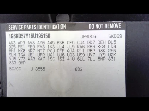 Engine 4.6L VIN 6 8th Digit Opt LD8 Fits 06-11 DTS 353772